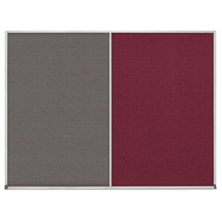United Visual Products Single Door Radius Corkboard, 24"x36", Sat, UV7001RC-SATIN-BUFF UV7001RC-SATIN-BUFF